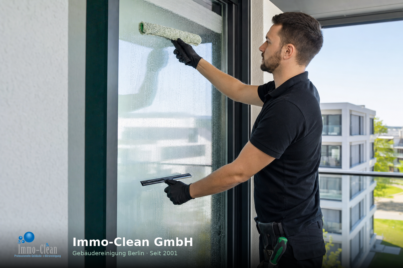 Fensterreinigung Berlin - Unsere Standard-Verfahrenskette für Wohn- und Bürofenster: