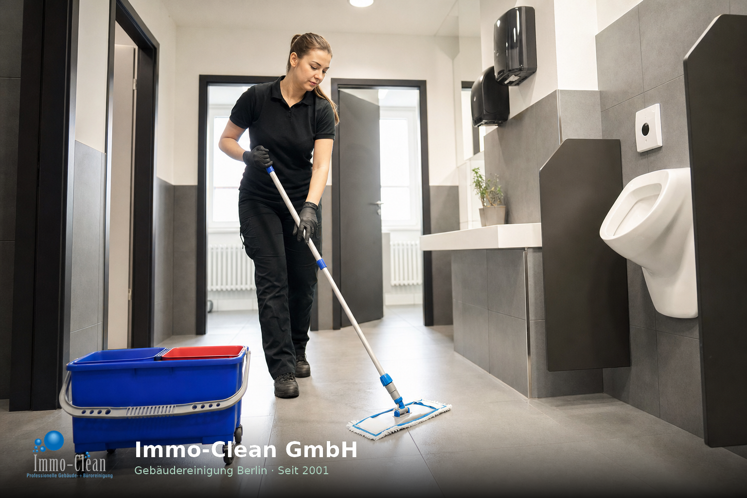 Sanitaerpflege Buero Berlin - Urinstein-Entfernung mit säurehaltigem Reiniger Chromarmaturen-Politur ohne
