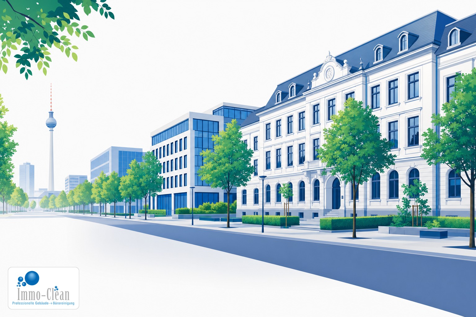 Illustration: Gebäudereinigung in Berlin Pankow – lokales Einsatzgebiet