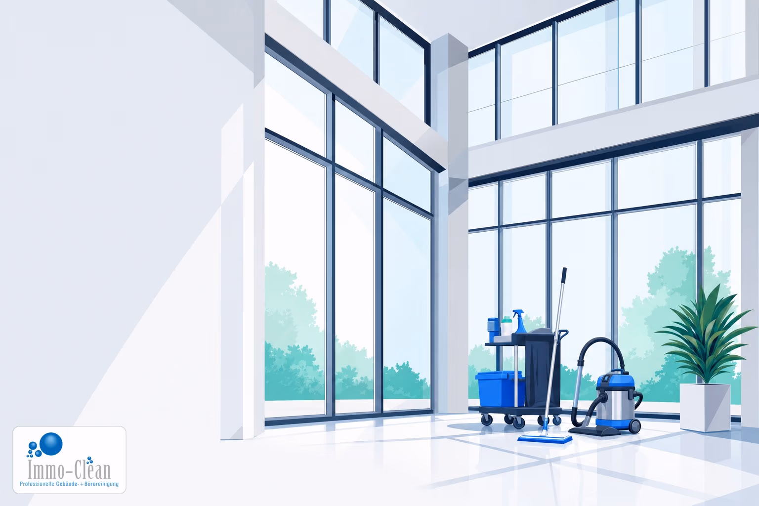 Illustration: Glass and window cleaning on Berlin facades