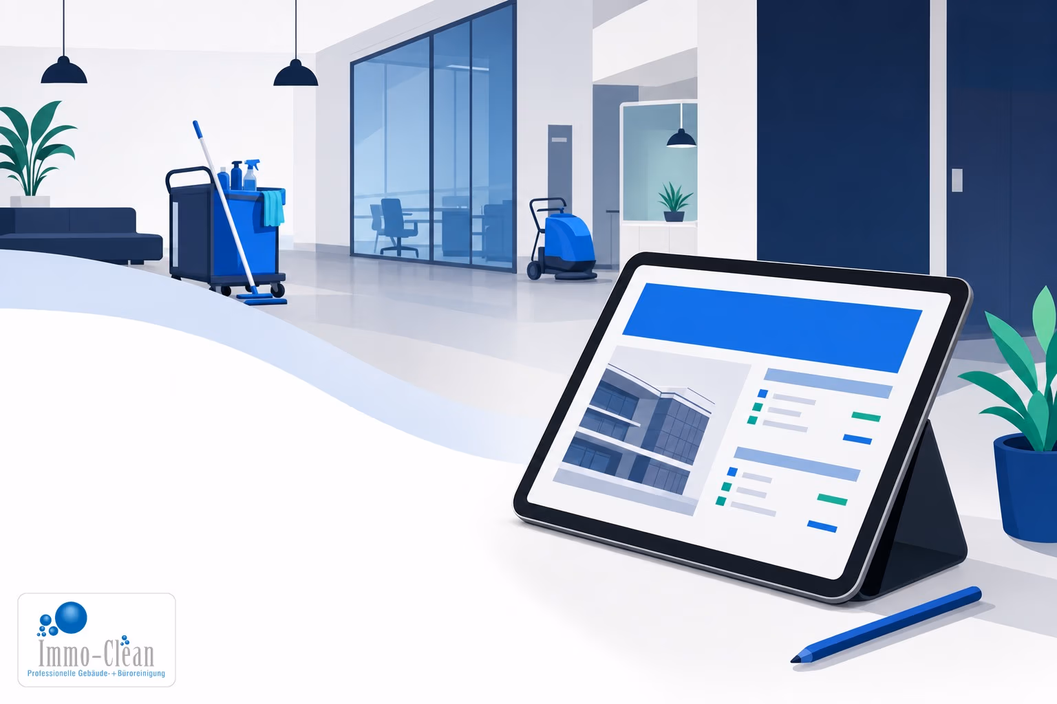 Illustration: Transparent fixed prices for cleaning services in Berlin