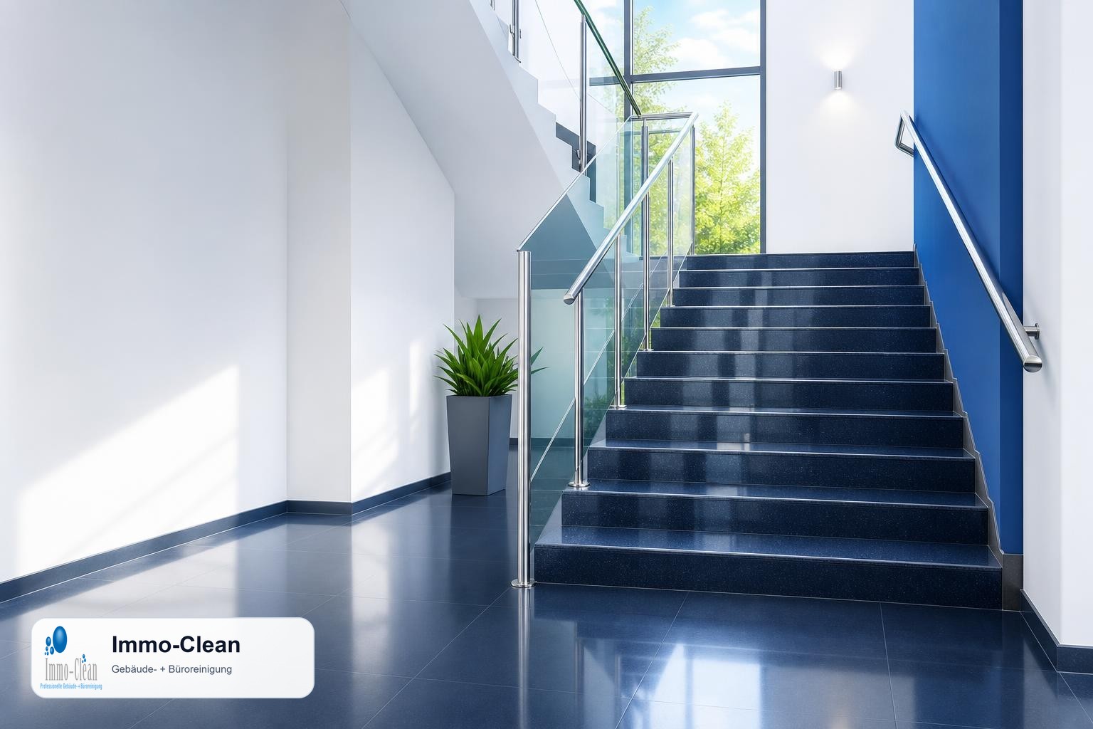 Illustration: Flat, high-quality vector illustration in the corporate design of a professional Berlin building-cleaning company