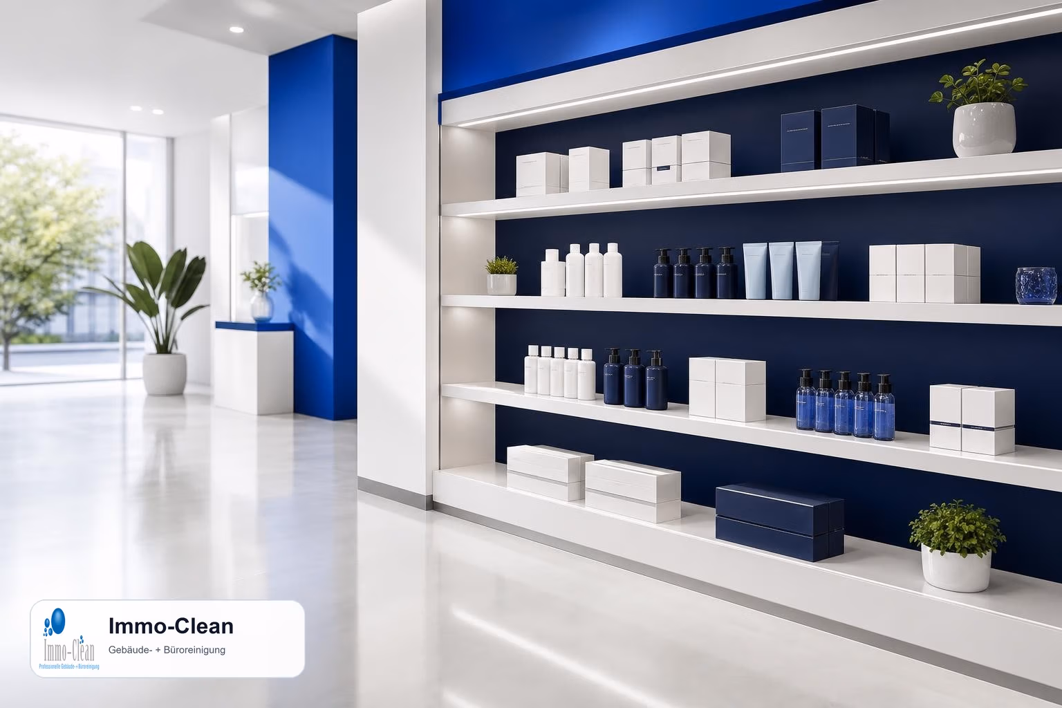Illustration: Flat, high-quality vector illustration in the corporate design of a professional Berlin building-cleaning company