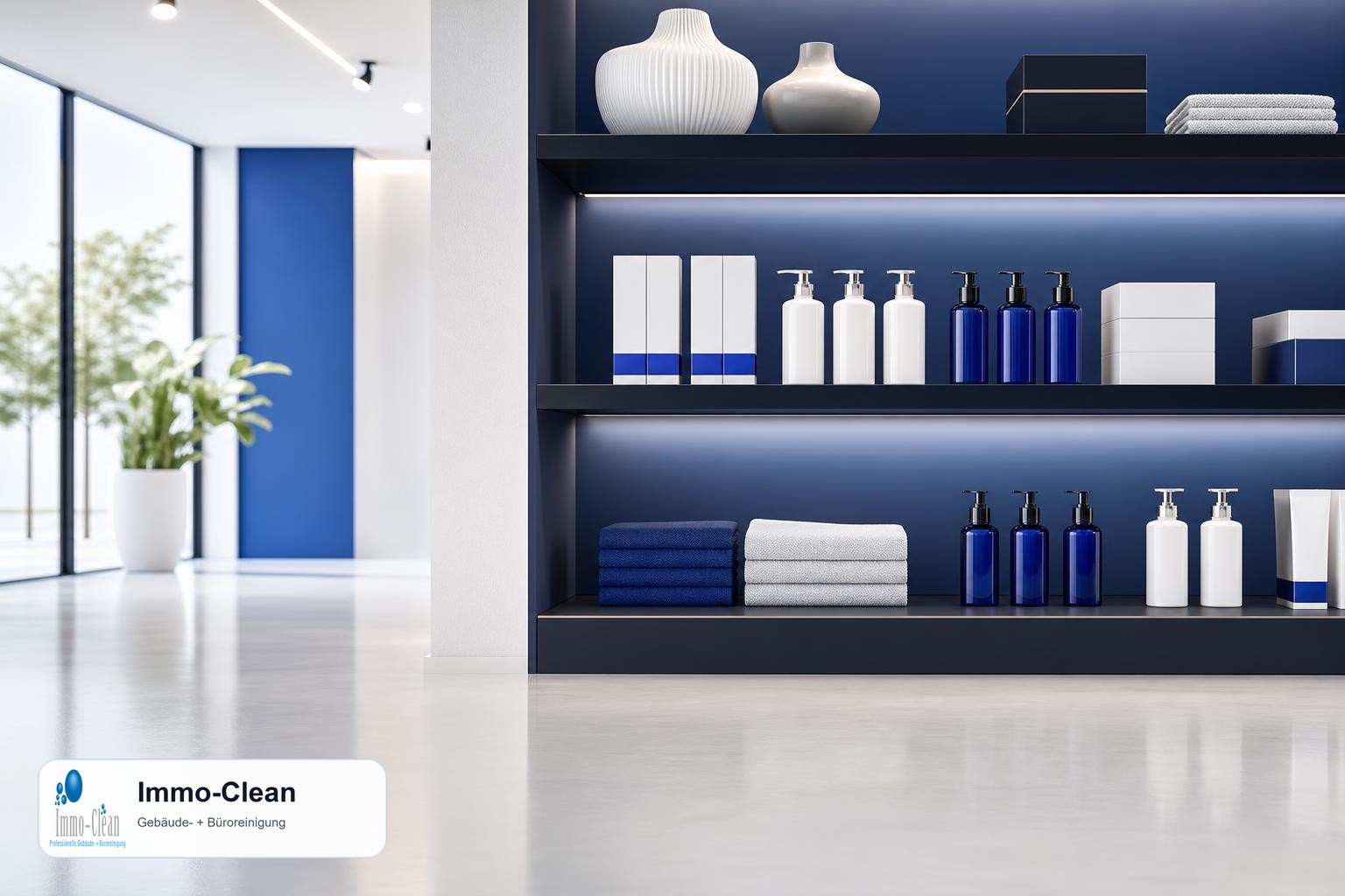 Illustration: Flat, high-quality vector illustration in the corporate design of a professional Berlin building-cleaning company