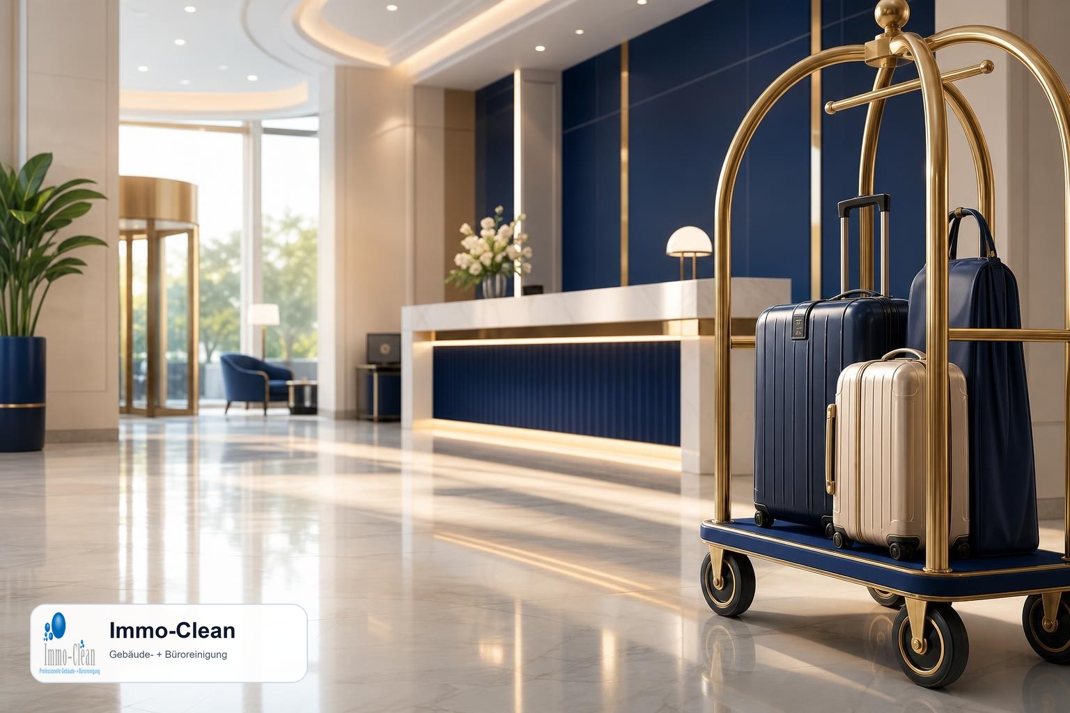 Illustration: Flat, high-quality vector illustration in the corporate design of a professional Berlin building-cleaning company