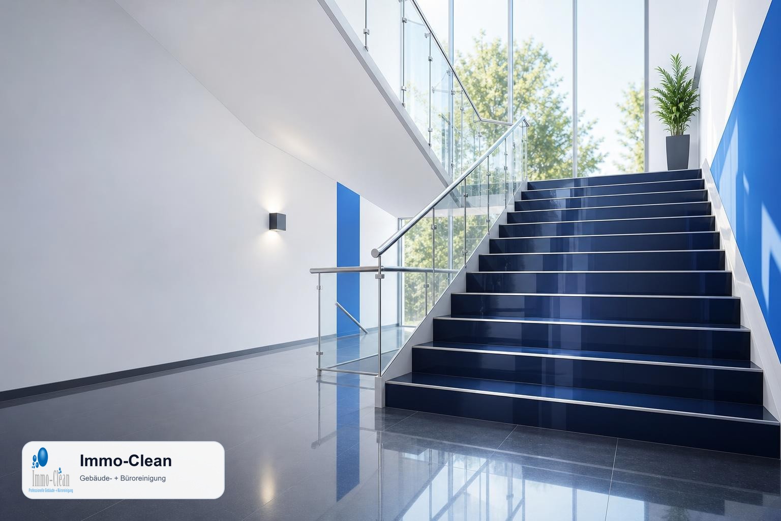 Illustration: Flat, high-quality vector illustration in the corporate design of a professional Berlin building-cleaning company