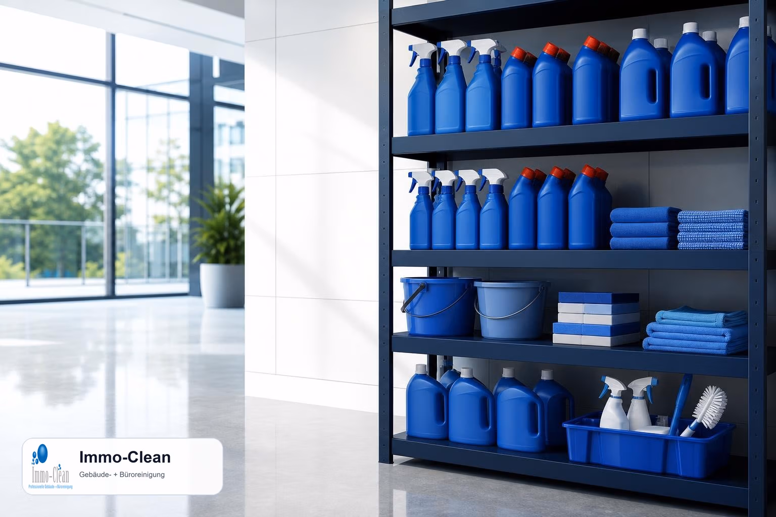 Illustration: Flat, high-quality vector illustration in the corporate design of a professional Berlin building-cleaning company