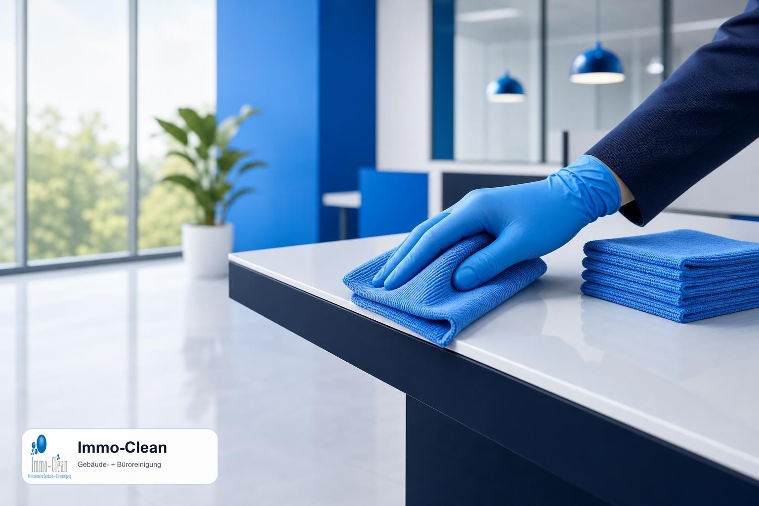 Illustration: Flat, high-quality vector illustration in the corporate design of a professional Berlin building-cleaning company