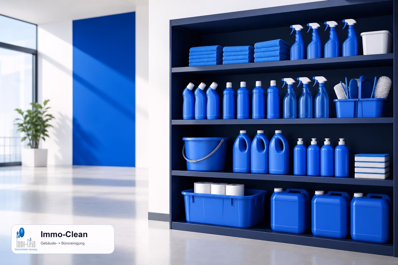 Illustration: Flat, high-quality vector illustration in the corporate design of a professional Berlin building-cleaning company