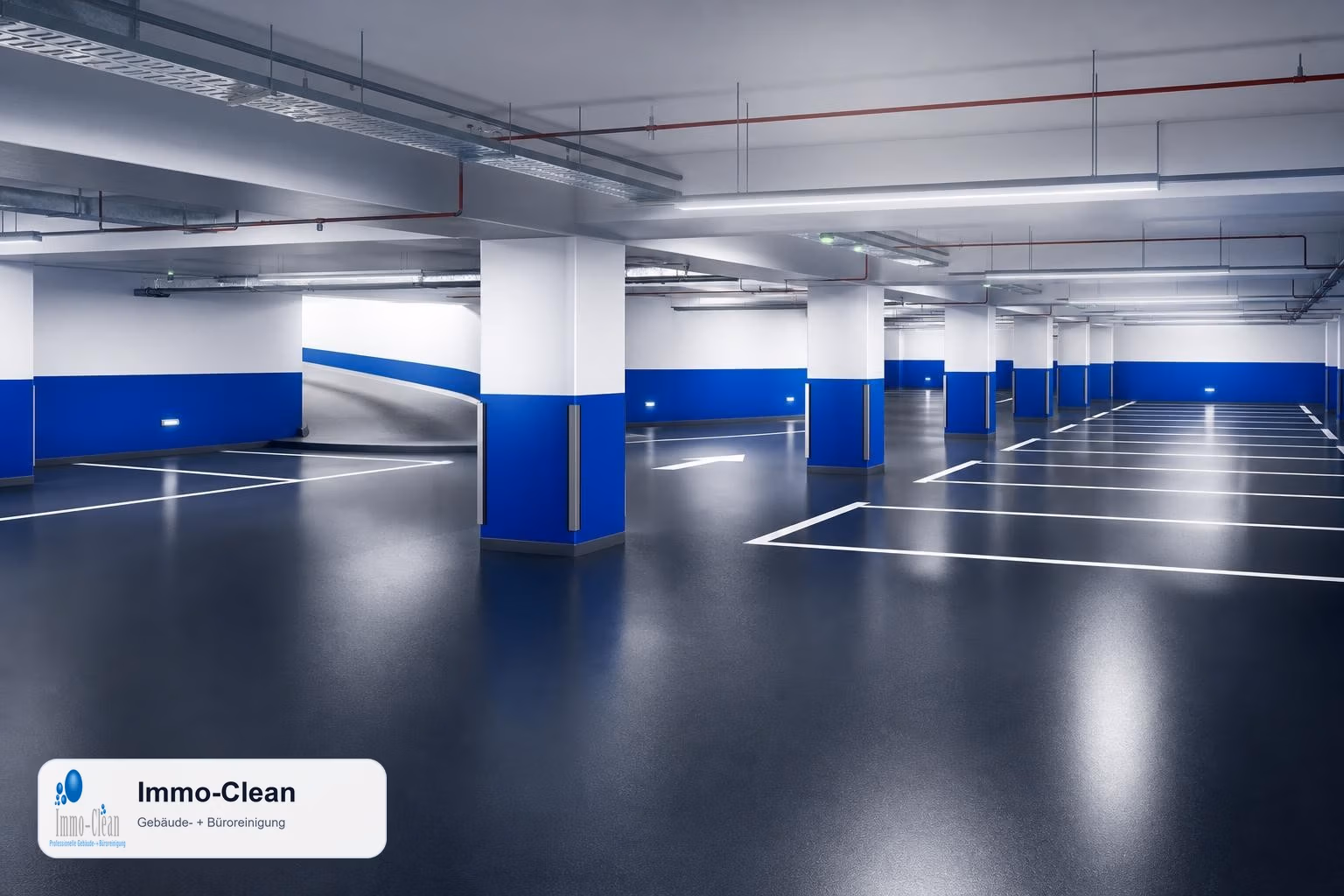 Illustration: Flat, high-quality vector illustration in the corporate design of a professional Berlin building-cleaning company
