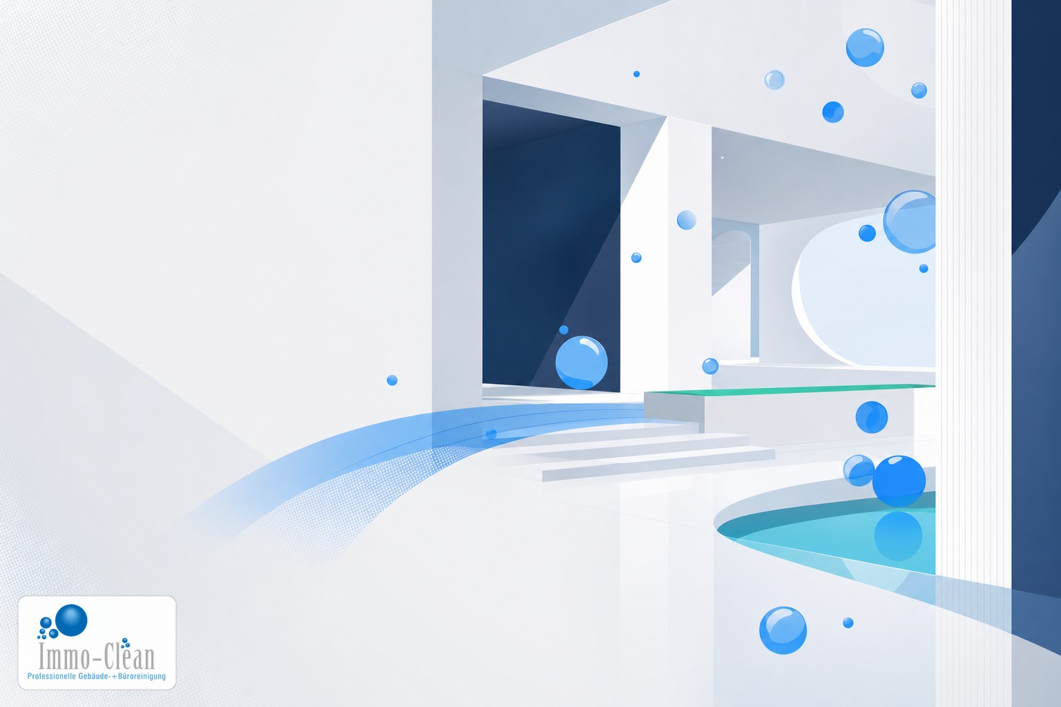 Illustration: Gebäudereinigung Berlin, saubere Raumgeometrie, Immo-Clean